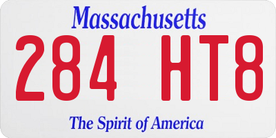 MA license plate 284HT8