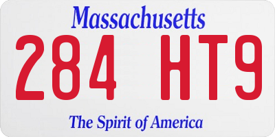 MA license plate 284HT9