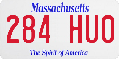MA license plate 284HU0