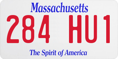 MA license plate 284HU1