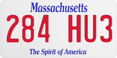 MA license plate 284HU3