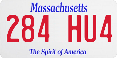 MA license plate 284HU4