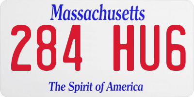 MA license plate 284HU6