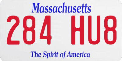 MA license plate 284HU8
