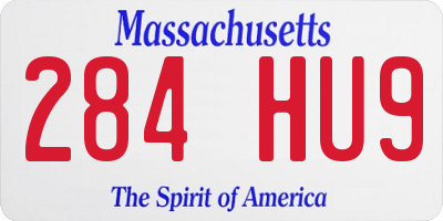 MA license plate 284HU9