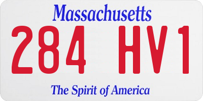 MA license plate 284HV1