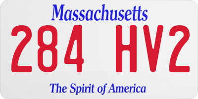 MA license plate 284HV2