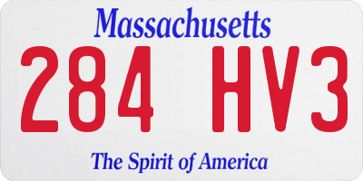 MA license plate 284HV3