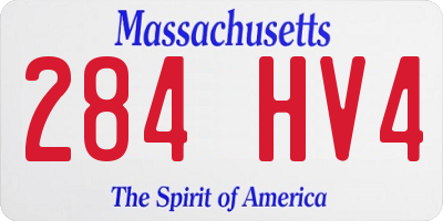 MA license plate 284HV4
