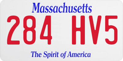 MA license plate 284HV5