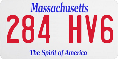 MA license plate 284HV6