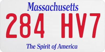 MA license plate 284HV7