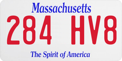 MA license plate 284HV8
