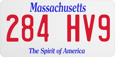 MA license plate 284HV9