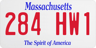 MA license plate 284HW1