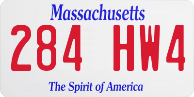 MA license plate 284HW4