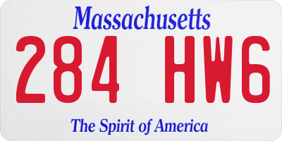 MA license plate 284HW6