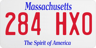 MA license plate 284HX0