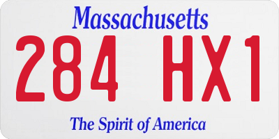 MA license plate 284HX1