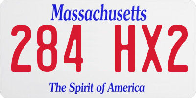 MA license plate 284HX2