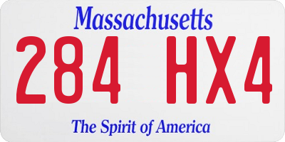 MA license plate 284HX4