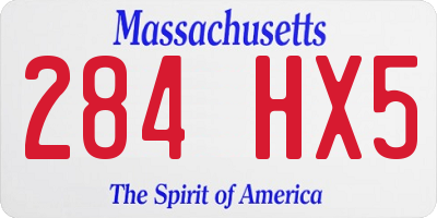 MA license plate 284HX5