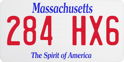 MA license plate 284HX6