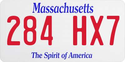 MA license plate 284HX7