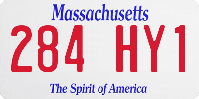 MA license plate 284HY1