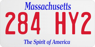 MA license plate 284HY2