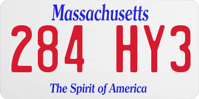 MA license plate 284HY3