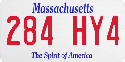 MA license plate 284HY4