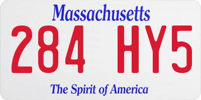 MA license plate 284HY5