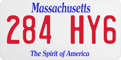 MA license plate 284HY6