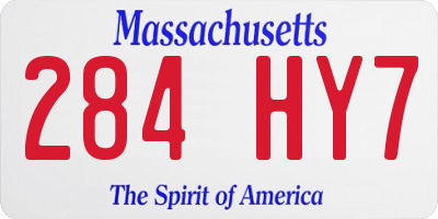 MA license plate 284HY7