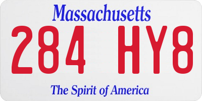 MA license plate 284HY8