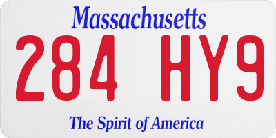 MA license plate 284HY9