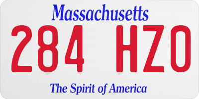 MA license plate 284HZ0