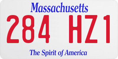 MA license plate 284HZ1
