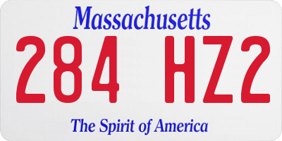 MA license plate 284HZ2
