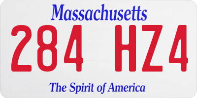 MA license plate 284HZ4