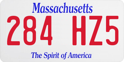 MA license plate 284HZ5
