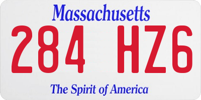 MA license plate 284HZ6