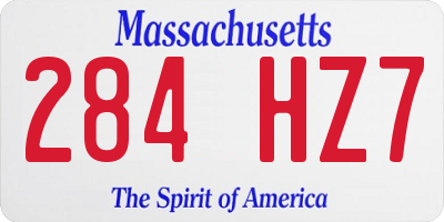 MA license plate 284HZ7