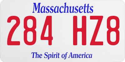 MA license plate 284HZ8