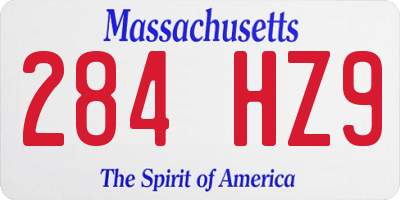 MA license plate 284HZ9