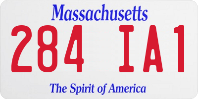 MA license plate 284IA1