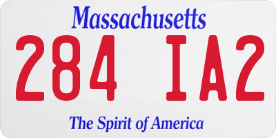 MA license plate 284IA2