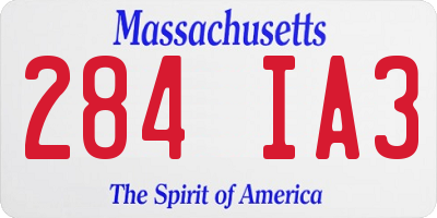 MA license plate 284IA3