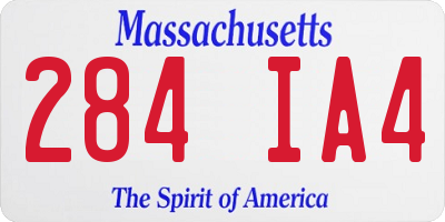 MA license plate 284IA4